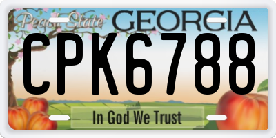 GA license plate CPK6788