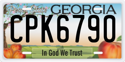 GA license plate CPK6790