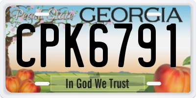 GA license plate CPK6791