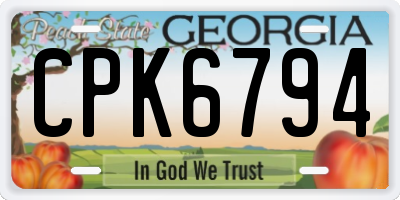 GA license plate CPK6794