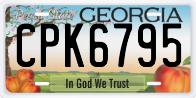 GA license plate CPK6795