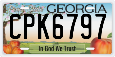 GA license plate CPK6797