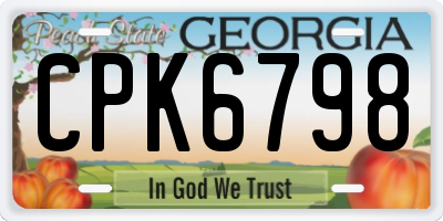 GA license plate CPK6798