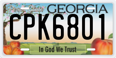 GA license plate CPK6801