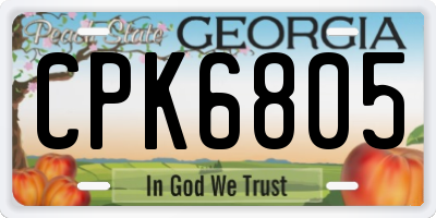 GA license plate CPK6805