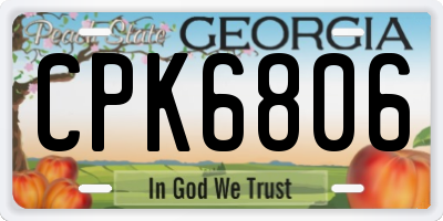 GA license plate CPK6806