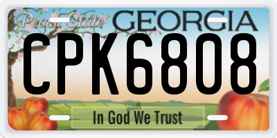 GA license plate CPK6808