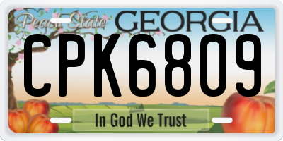 GA license plate CPK6809