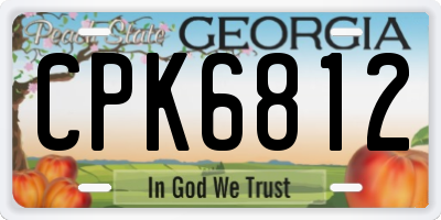 GA license plate CPK6812