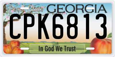 GA license plate CPK6813