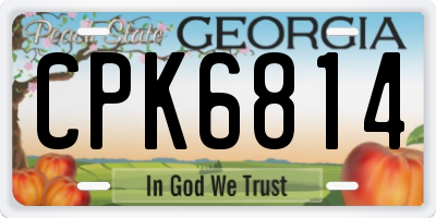 GA license plate CPK6814