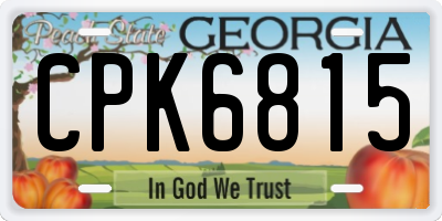 GA license plate CPK6815