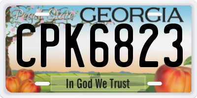 GA license plate CPK6823