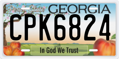 GA license plate CPK6824
