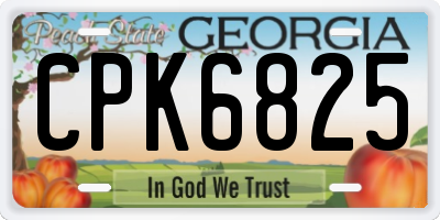 GA license plate CPK6825