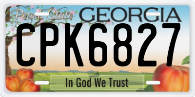 GA license plate CPK6827