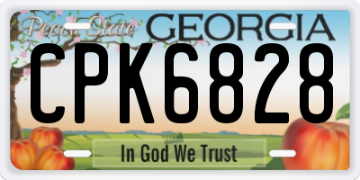 GA license plate CPK6828