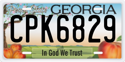 GA license plate CPK6829