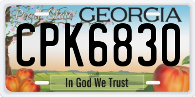 GA license plate CPK6830
