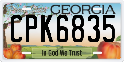 GA license plate CPK6835