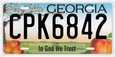 GA license plate CPK6842