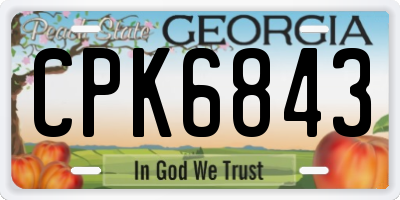 GA license plate CPK6843