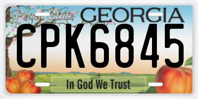 GA license plate CPK6845