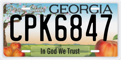 GA license plate CPK6847
