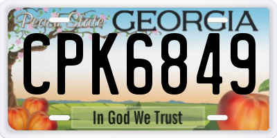 GA license plate CPK6849