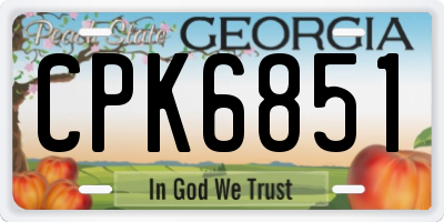 GA license plate CPK6851