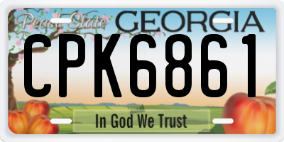 GA license plate CPK6861