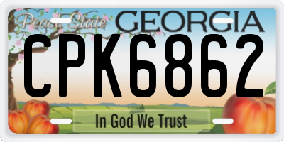 GA license plate CPK6862