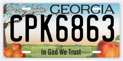 GA license plate CPK6863