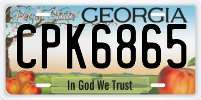 GA license plate CPK6865