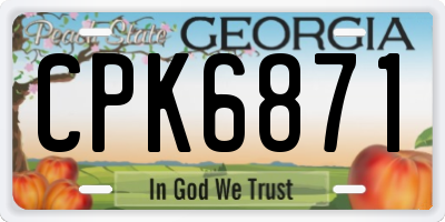 GA license plate CPK6871