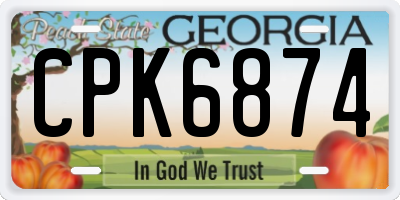 GA license plate CPK6874