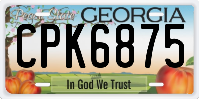 GA license plate CPK6875