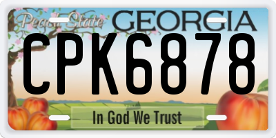 GA license plate CPK6878