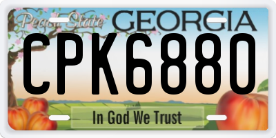 GA license plate CPK6880