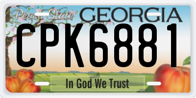 GA license plate CPK6881