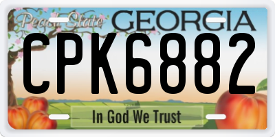 GA license plate CPK6882