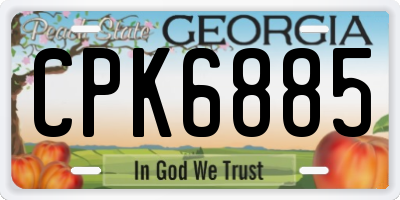 GA license plate CPK6885