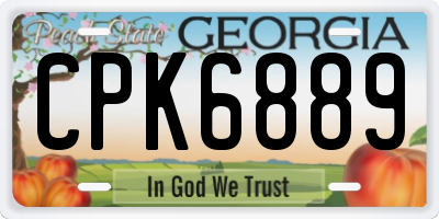 GA license plate CPK6889