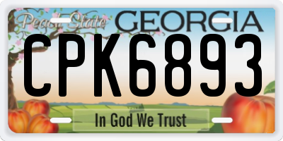GA license plate CPK6893