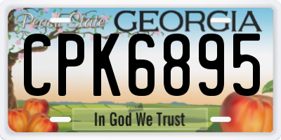 GA license plate CPK6895