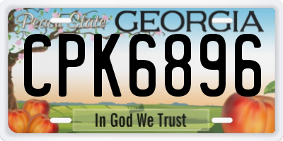 GA license plate CPK6896