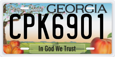 GA license plate CPK6901