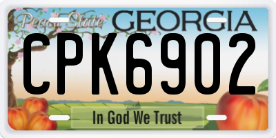 GA license plate CPK6902