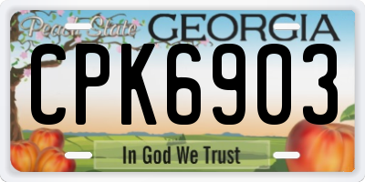 GA license plate CPK6903
