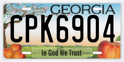 GA license plate CPK6904